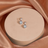 Forever Heart 1.25 Carat Moissanite Earrings in 18K White Gold Plating over Silver