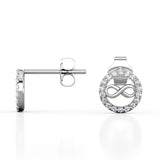 Forever 0.25 Carat Round Cut Moissanite Floating Halo Ear Studs in Rose Gold