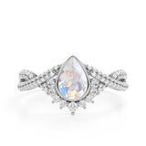 1 ct Teardrop Moonstone Infinity Engagement Ring