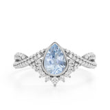 1.75 ct Teardrop Aquamarine Antique Infinity Engagement Ring