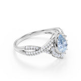 1.75 ct Teardrop Aquamarine Antique Infinity Engagement Ring