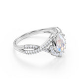 1 ct Teardrop Moonstone Infinity Engagement Ring