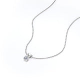 Solitaire 0.33 Carat Round Shape Diamond Pendant Necklace In 18K White Gold Plating Over Silver