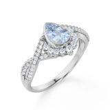 1.75 ct Teardrop Aquamarine Antique Infinity Engagement Ring