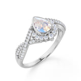1 ct Teardrop Moonstone Infinity Engagement Ring