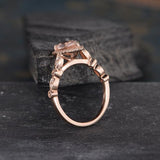 ArtDeco 1.25 ct Pear Morganite Engagement Ring