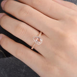 ArtDeco 1.25 ct Pear Morganite Engagement Ring