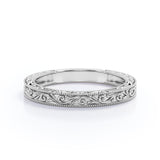 Vintage Filigree Plain Wedding Ring Band