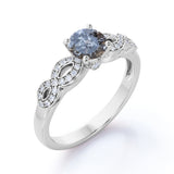 0.75 Ct Round Salt and Pepper Diamond Infinity Twisted Engagement Ring
