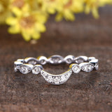 Antique .50 Carat Bridal Wedding Ring Band in White Gold