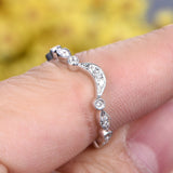 Antique .50 Carat Bridal Wedding Ring Band in White Gold