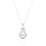 Forever Design 0.15 Carat Round Moissanite Circle Halo Solitaire Pendant Necklace in Yellow Gold