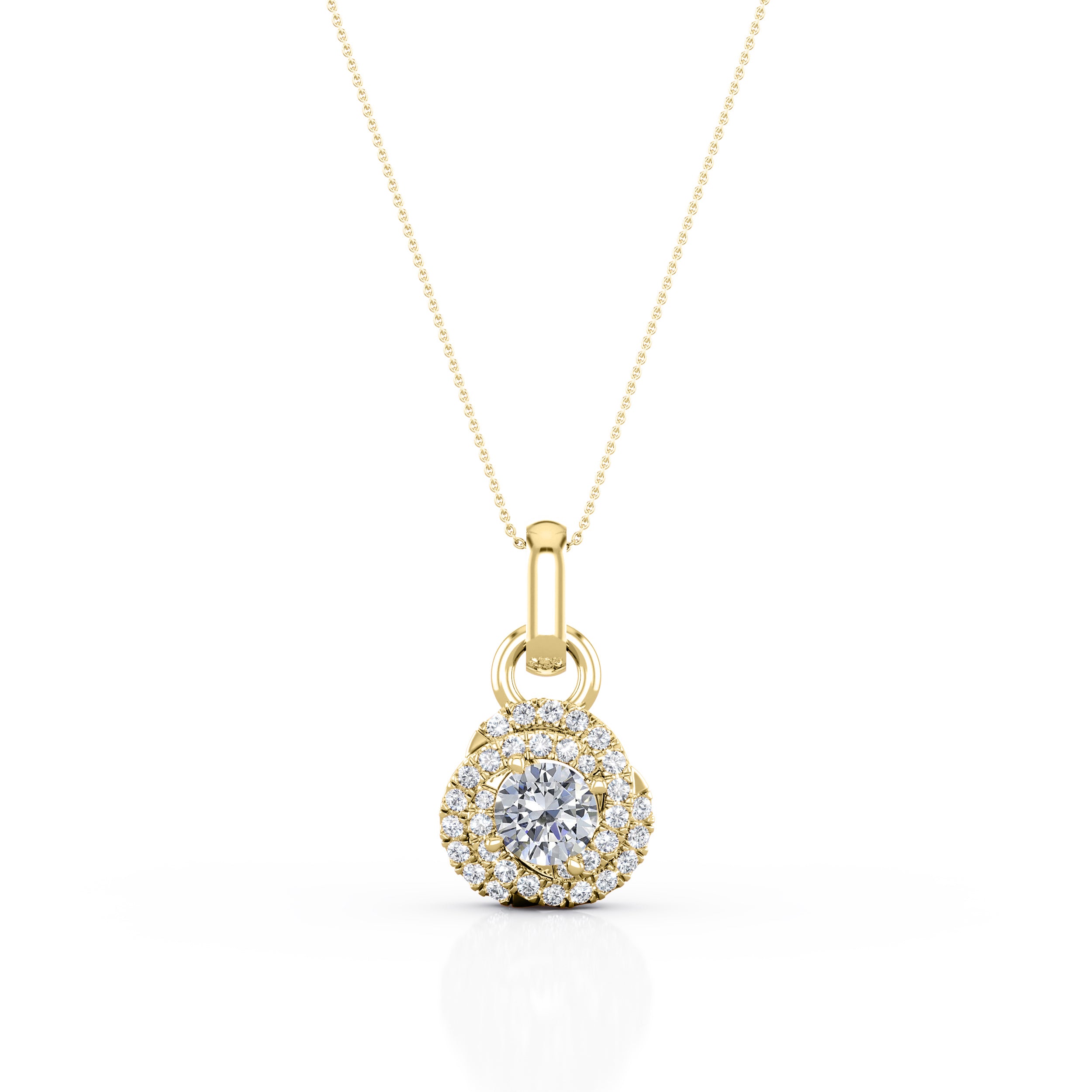 Swirl 1.10 Carat Round Cut Certified Moissanite and Diamond Snowflake Cluster Modern Pendant Necklace in White Gold