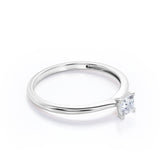 Solitaire 0.5 carat Square Moissanite Engagement Ring - Birthday Gift For Women - in White Gold