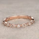 3/4 Eternity .35 Carat artdeco Wedding Ring Band for Her with milgrain in Rose Gold