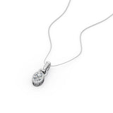 Single Bail Solitaire 1 Carat Oval Certified Moissanite Bezel Set Stud Pendant Necklace in Rose Gold for Her