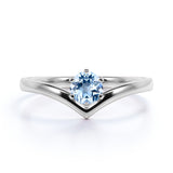 1.25 ct Round Aquamarine Solitaire Tiara Engagement Ring
