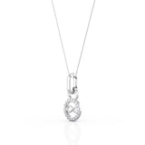 Forever Design 0.15 Carat Round Moissanite Circle Halo Solitaire Pendant Necklace in Yellow Gold
