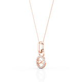 Forever Design 0.15 Carat Round Moissanite Circle Halo Solitaire Pendant Necklace in Yellow Gold