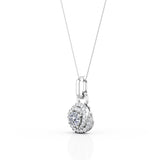 Swirl 1.10 Carat Round Cut Certified Moissanite and Diamond Snowflake Cluster Modern Pendant Necklace in White Gold