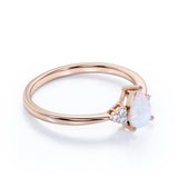1.15 Ct Pear Cut Lab Created Opal Seven Stone Engagement Ring