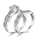 Infinity 1.50 Carat Round Cut Moissanite Wedding Ring Set