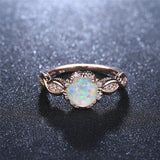 Art Deco 1.25 Ct Round Cut Lab Created Opal Engagement Ring