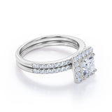 1.75 Carat Princess cut Moissanite Solitaire Engagement Ring in 10k White Gold