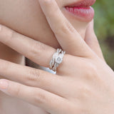 Infinity 1.50 Carat Round Cut Moissanite Wedding Ring Set