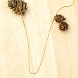 Thin Snake Chain Necklace - Dainty Necklace - 18K Yellow Gold Plating over Silver - Herringbone Chain Necklace for Women