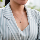 Forever Heart 1.10 Carat Moissanite Pendant Necklace in 18K White Gold Plating over Silver