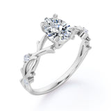 Nature Inspired 0.55 Carat Pear Moissanite Twisted Engagement Ring