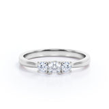 Certified Trilogy 0.50 Ct Round Lab Diamond Engagement Ring