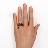 1.5 ct Teardrop Lab Black Diamond Halo Infinity Engagement Ring
