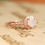 Art Deco 1.25 Ct Round Cut Lab Created Opal Engagement Ring