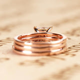 Artdeco  2 Carat Princess cut Moissanite Trio Wedding Bridal Ring Set in 18k White Gold Over Silver