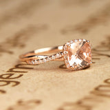 Infinity 1.25 ct Cushion Morganite Halo Engagement Ring