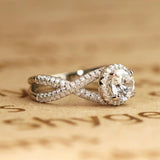 1.50 Carat Round Cut Moissanite Twisted Bridal Set
