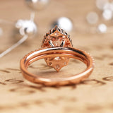 1.75 Carat Vintage Moissanite and Diamond Snowflake Cluster Ring Oval Cut Bridal Set in Rose Gold