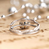 Pave 1.5 Carat Round Cut Moissanite Halo Wedding Ring Set