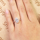 Pave 1.50 Carat Oval Moissanite Halo Engagement Ring