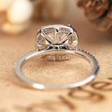 1.25 Carat Cushion Cut Moissanite Halo Engagement Ring Set