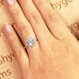 1.25 Carat Cushion Cut Moissanite Engagement Ring in 18k White Gold Over Silver Flawless Ring