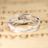 1.75 ct Round Rainbow Moonstone Infinity Wedding Set