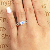 1.75 ct Round Rainbow Moonstone Infinity Wedding Set