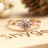 Snowflake 0.58 Ct Round Salt and Pepper Diamond Promise Ring