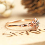Snowflake 0.58 Ct Round Salt and Pepper Diamond Promise Ring
