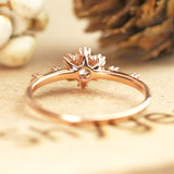 Snowflake 0.58 Ct Round Salt and Pepper Diamond Promise Ring