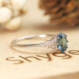 Vintage 1.25 Ct Oval Lab Alexandrite Engagement Ring