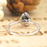 Pave 1.75 Carat Pear Cut Lab Black Diamond and Vintage Engagement Ring in White Gold